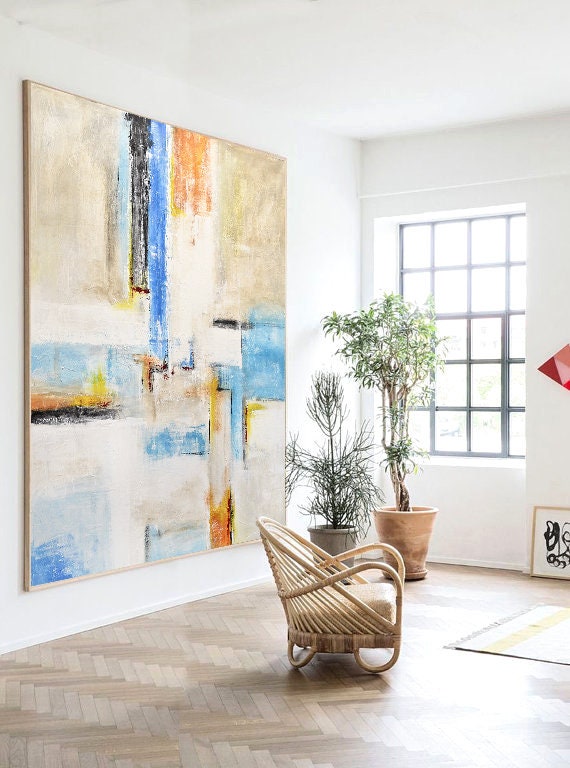 Textured Abstract Art Original Office Decor Vertical Large Painting ...