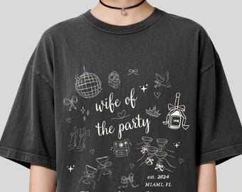 Bachelorette Party Shirt, Wife Of The Party Tee, Personalized Future Mrs Shirt, Comfort Colors, Custom Bride Shirt, Brides Squad Gift