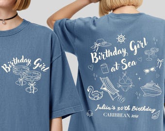 Comfort Colors Tropical Birthday Cruise Shirt, 30th Bday Beach Party Tee