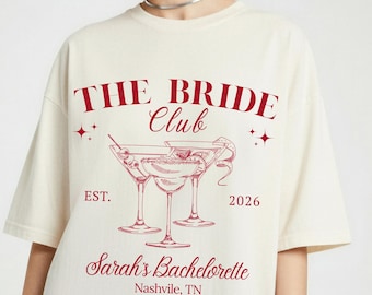 The Bride Club Bach Club Bachelorette Shirt, Custom Bachelorette Party Tee, Luxury Bachelorette Weekend Gift, Bridal Crew Outfit