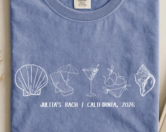 Custom Beach Bachelorette Comfort Colors Shirt: Bride Coastal Trip Tee