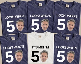 50th Birthday Custom Face Shirt, Milestone Birthday Apparel, Look Who's Fifty Tee