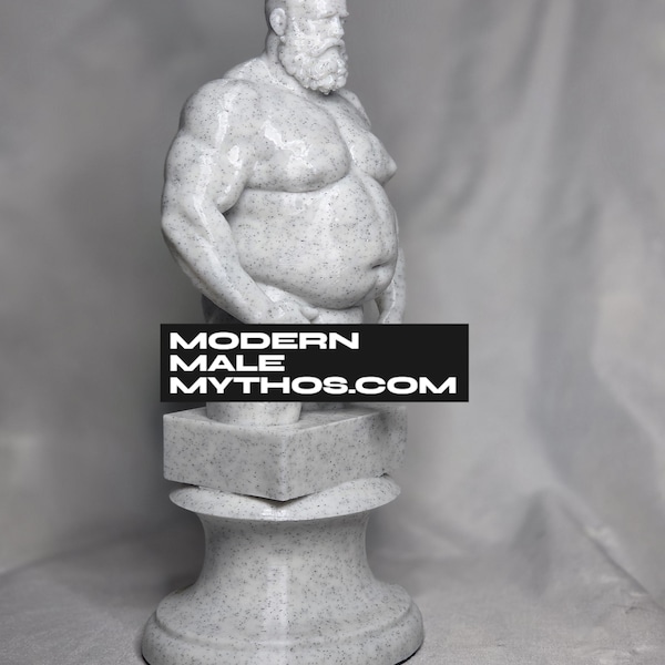 La scultura "Kodiak" / Orso appesantito