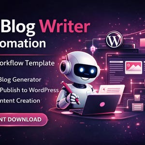 AI Blog Writer n8n Workflow Template, SEO Content Generator, Auto WordPress Publish (Digital Download)