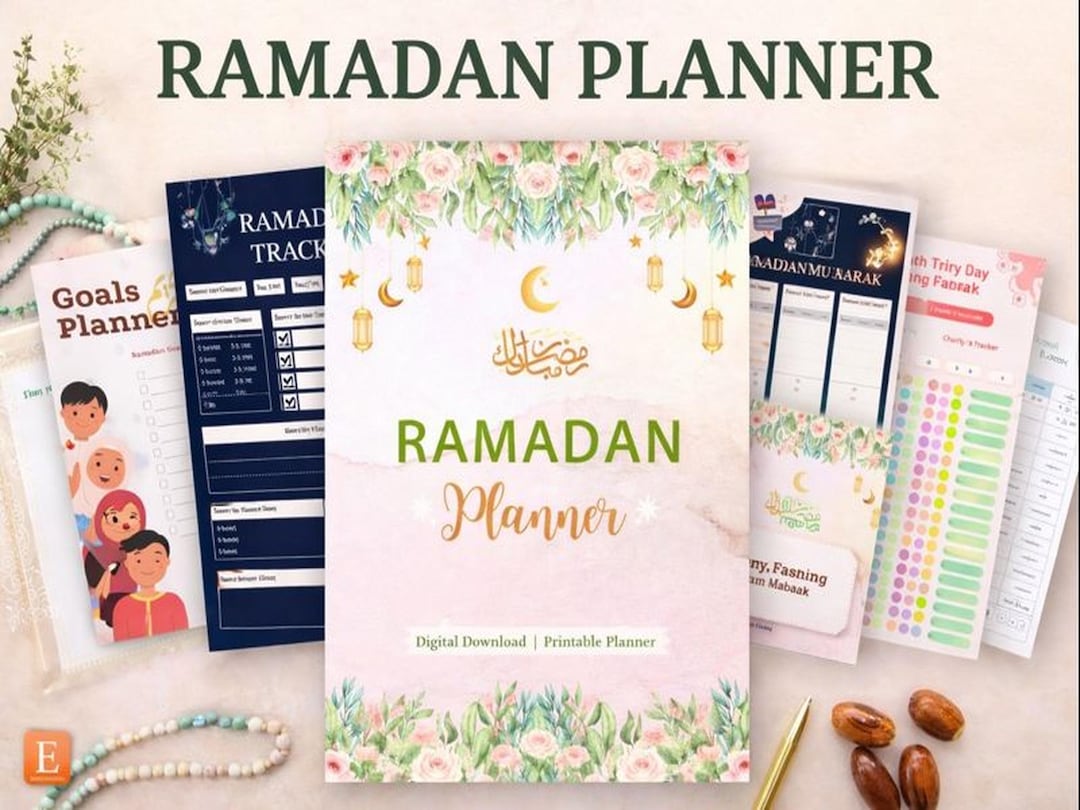 Ramadan Planner Printable PDF | Daily Salah Quran Fasting Tracker ...
