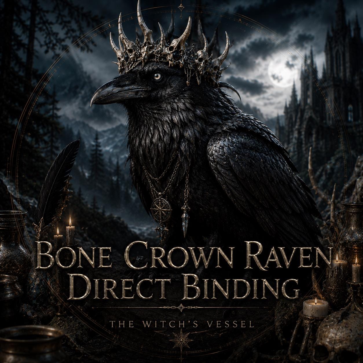 Ceumai Bone Crown Raven — Direct Binding