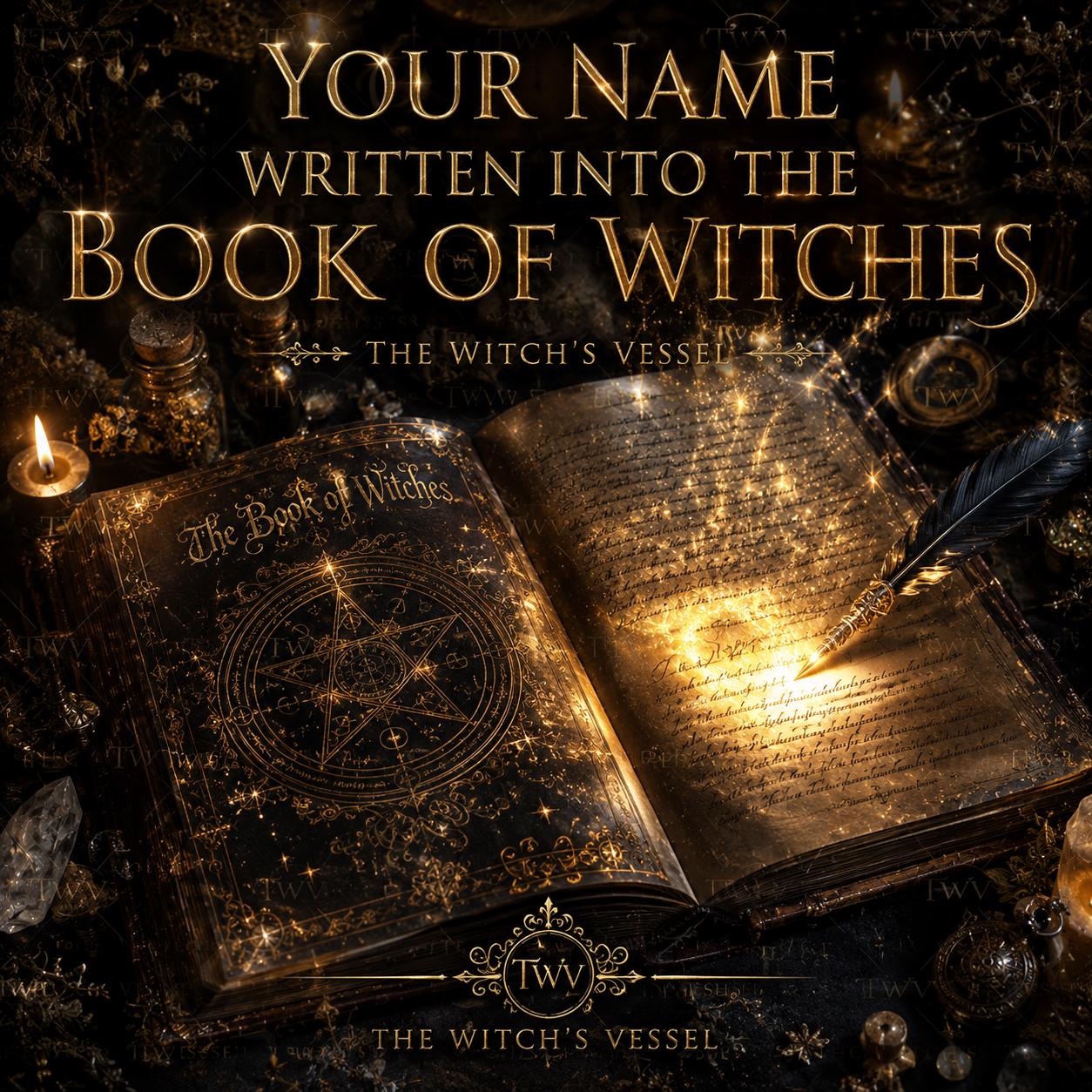Your Name Written into the Book of Witches — Magical Initiation Ritual — Witchcraft Ritual — Enrollment