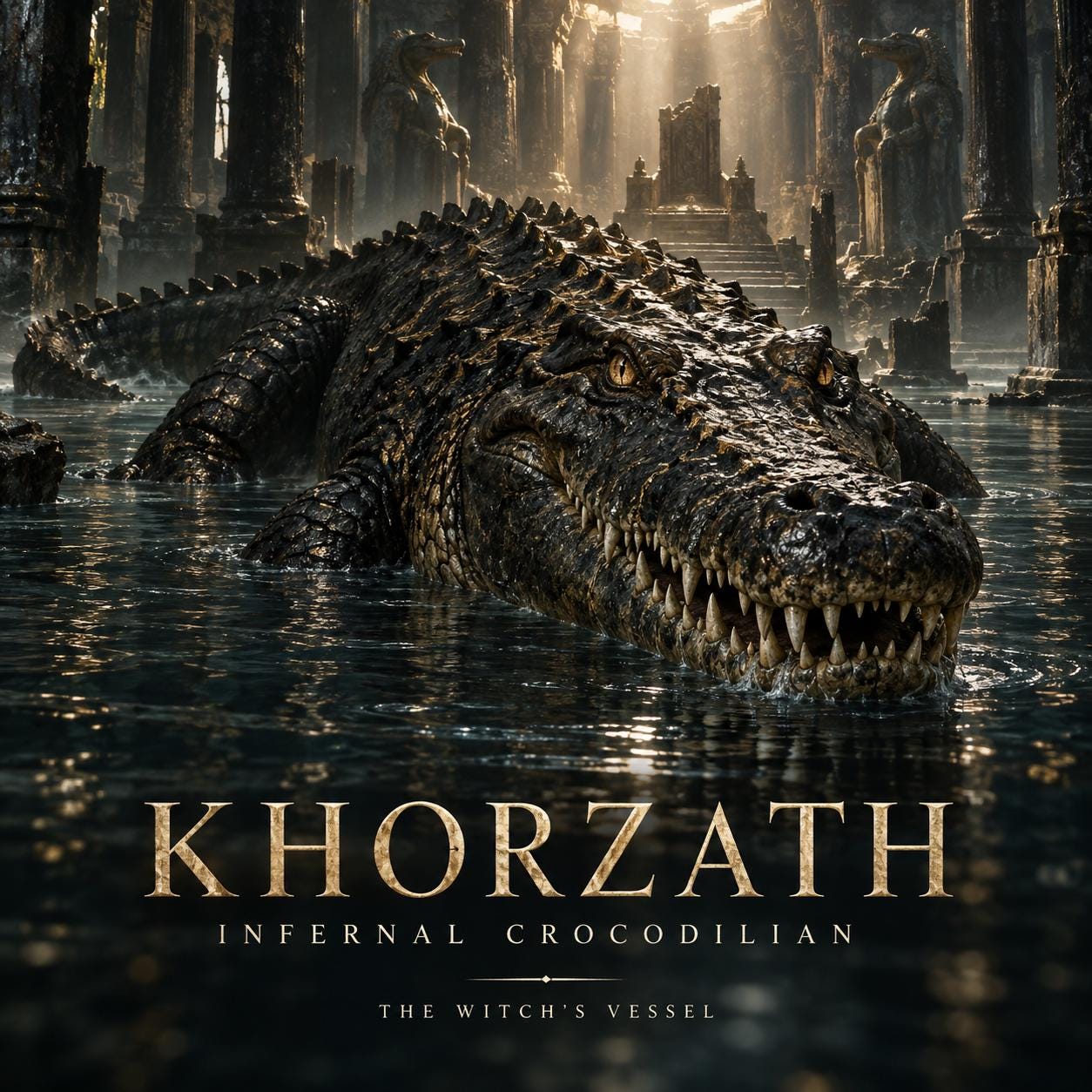 Khorzath Infernal Crocodilian Companion Direct Binding, Dark Reptilian Guardian, Patience and Discipline, Personalized PDF