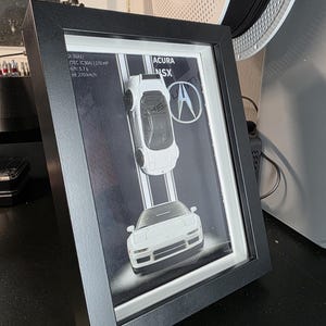 Ram med bil i skala 1:64, Acura NSX, modellbilsdisplay – JDM Automotive Art