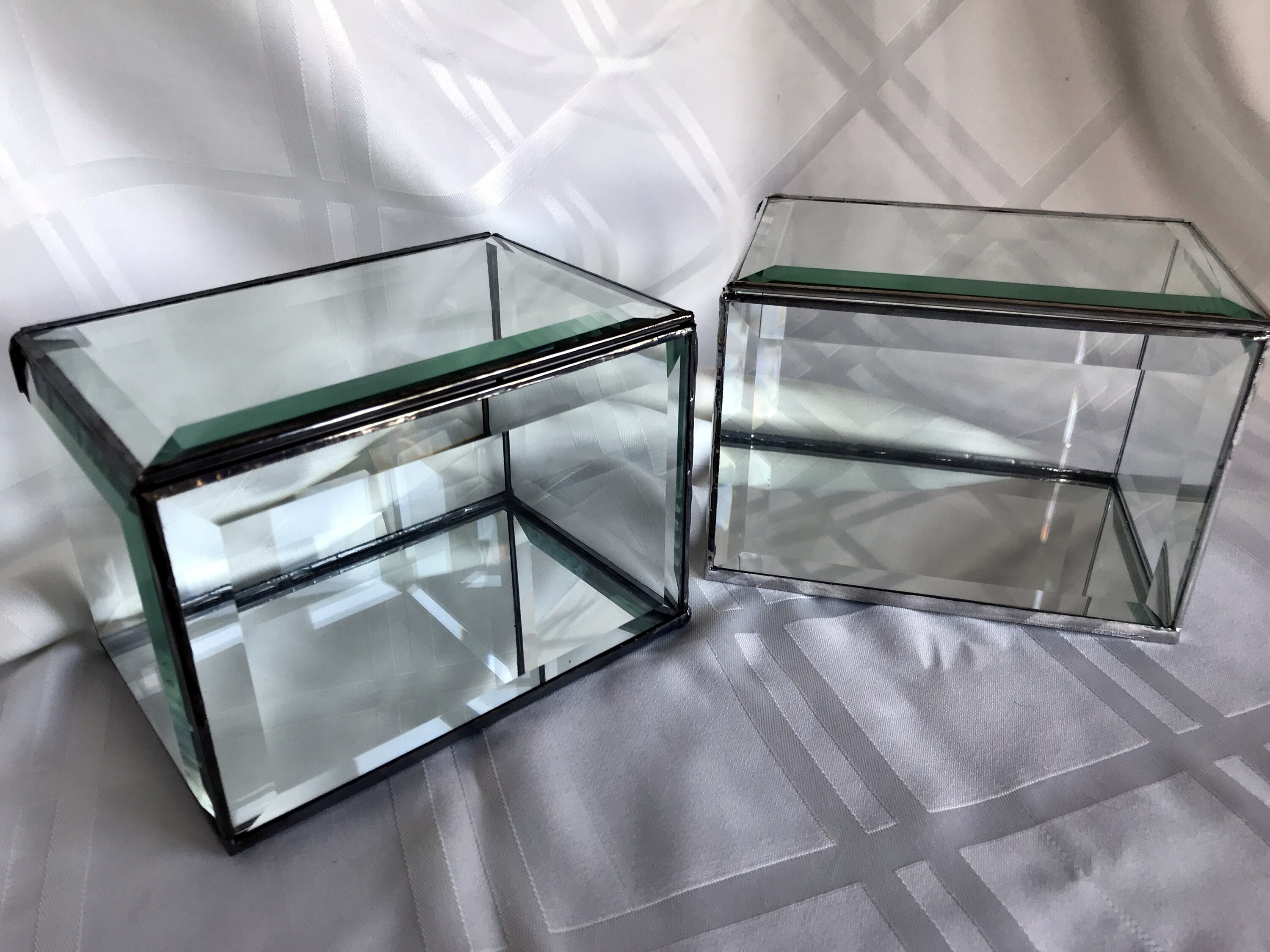 Clear beveled glass display box 4 x 6 x 4 to hold your loved Etsy