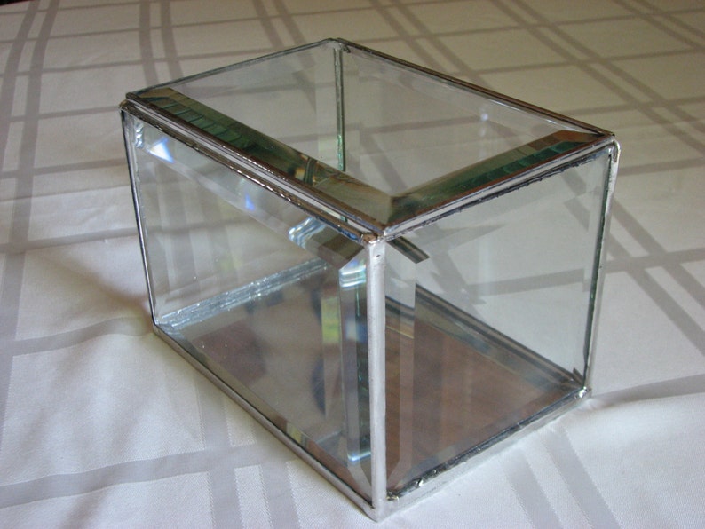 Clear Beveled Glass Display Box Wedding Display Memorial Etsy