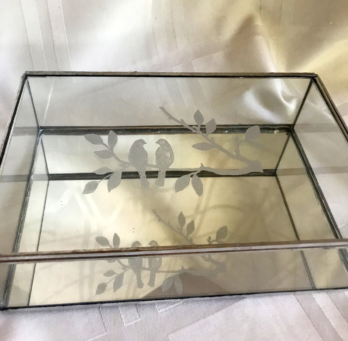 Clear Glass Keepsake Box Clear Glass Hand Etched Boxnature Etsy UK