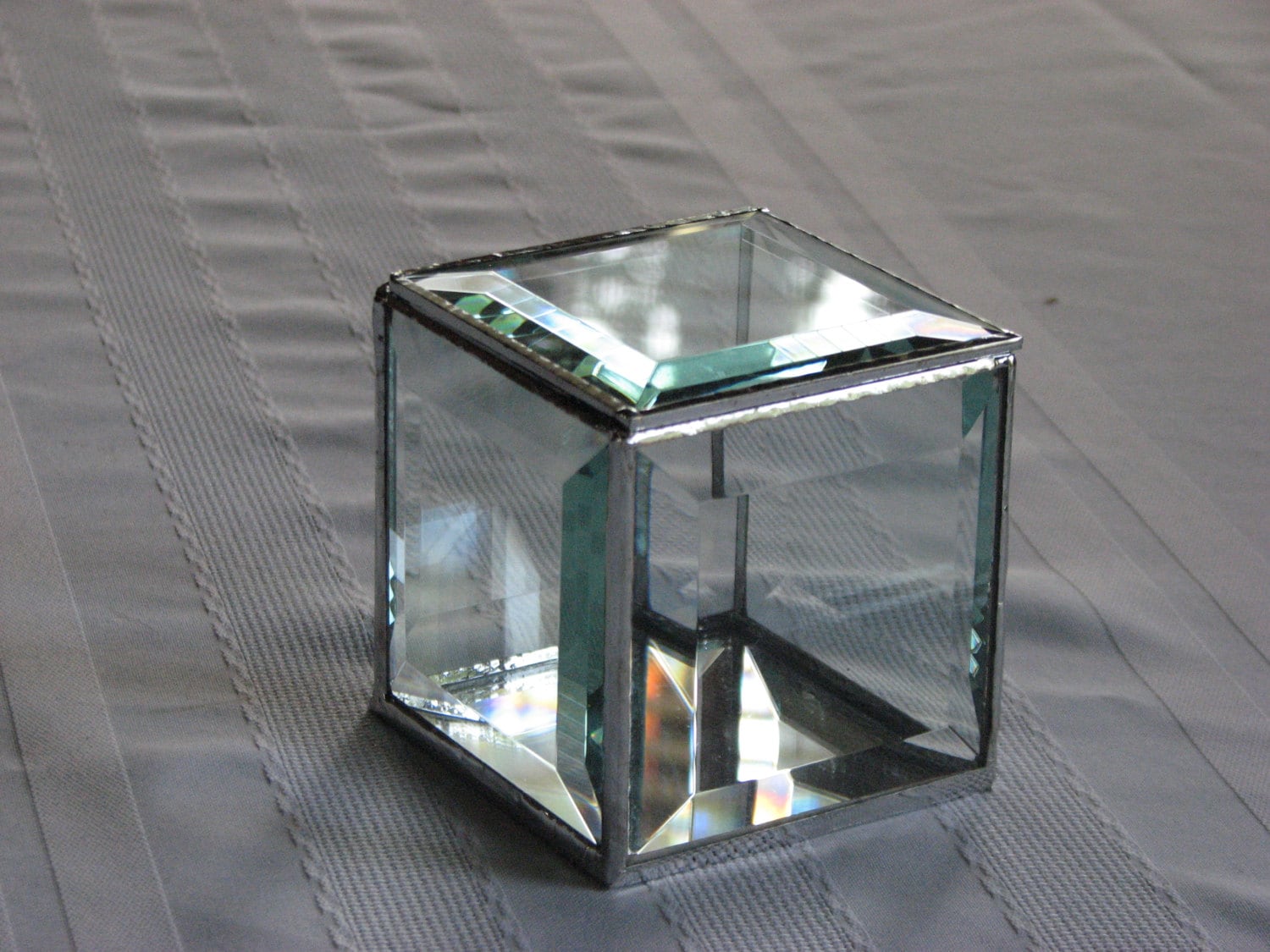 Beveled Glass Keepsake Boxclear Glass Box 3 X 3 X3 Etsy