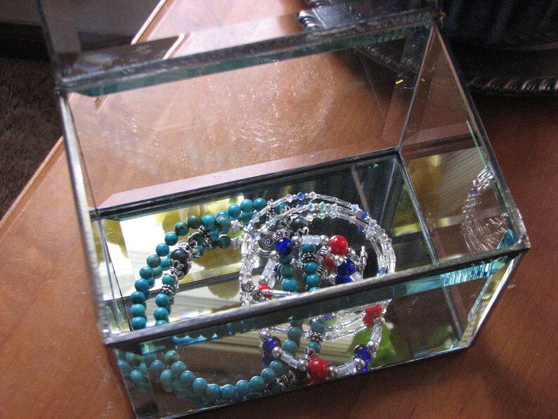 Clear Beveled Glass Display Box Wedding Display Memorial Etsy