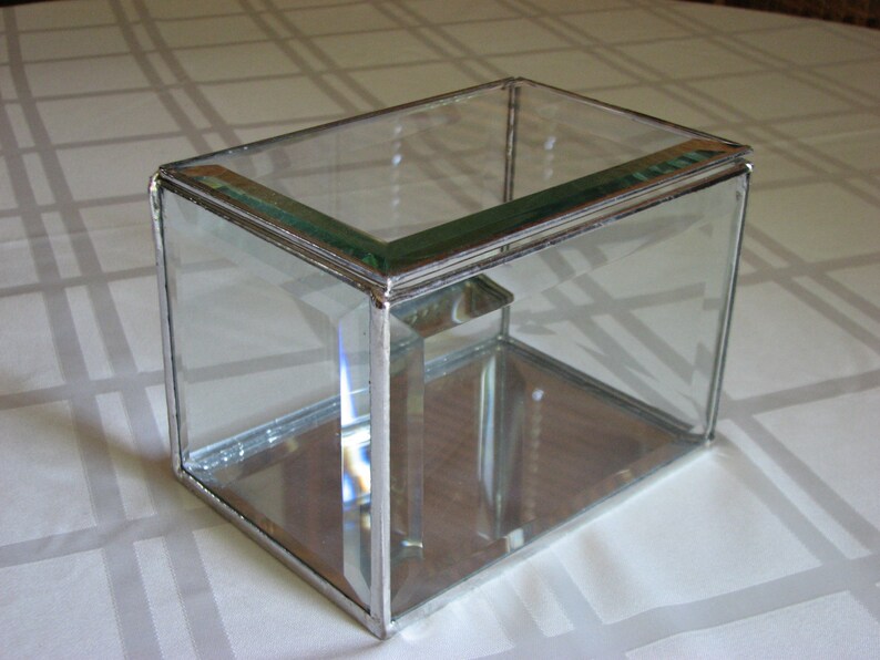 Clear Beveled Glass Display Box Wedding Display Memorial Etsy