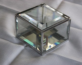 caja de vidrio transparente, caja de recuerdos, caja de vidrio biselado, 3x3x2 pulgadas, caja de exhibición pequeña, regalo de boda, memorial para mascotas, regalo para mujer, caja de memoria, joyería