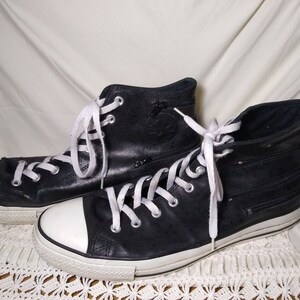 black leather converse size 1