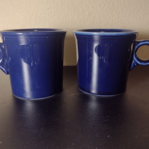 Vintage Pair of Cobalt Blue Fiestaware Coffee Mugs