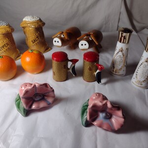 Vintage "Less Than Perfect" Kitschy Salt and Pepper Lot - Six pairs! Most MCM Made in Japan