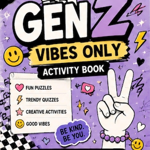 Gen Z Activity Book for Teens + Tweens | 100 Fun Pages of Puzzles, Self-Care, Aesthetic Challenges, Word Searches, Mood Trackers & Creative