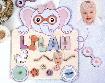 Personaliza un rompecabezas con nombre, un regalo personalizado o un regalo de cumpleaños para bebé.