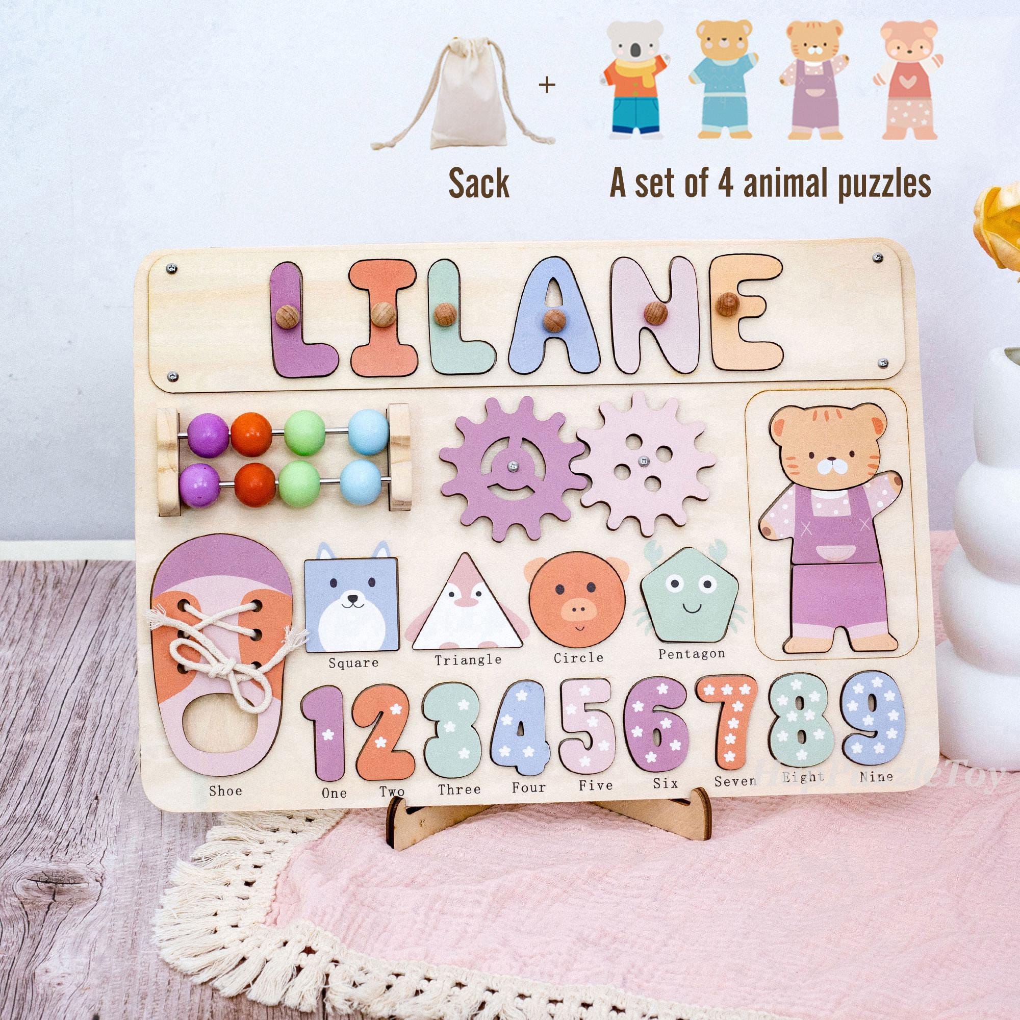 Personalized Name Puzzle Wooden Montessori Toy | Custom Letters Toddler ...