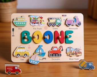 Rompecabezas Montessori personalizados para bebés, rompecabezas con el nombre del bebé, rompecabezas de aprendizaje temprano, regalos de cumpleaños