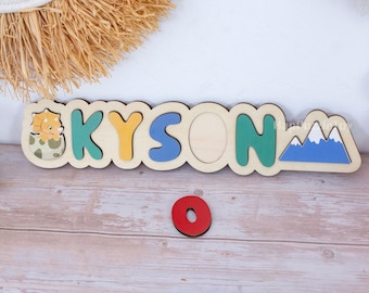 Rompecabezas de madera personalizado con el nombre del bebé - Hecho a medida para bebés de 1 a 3 años - Regalo para bebé