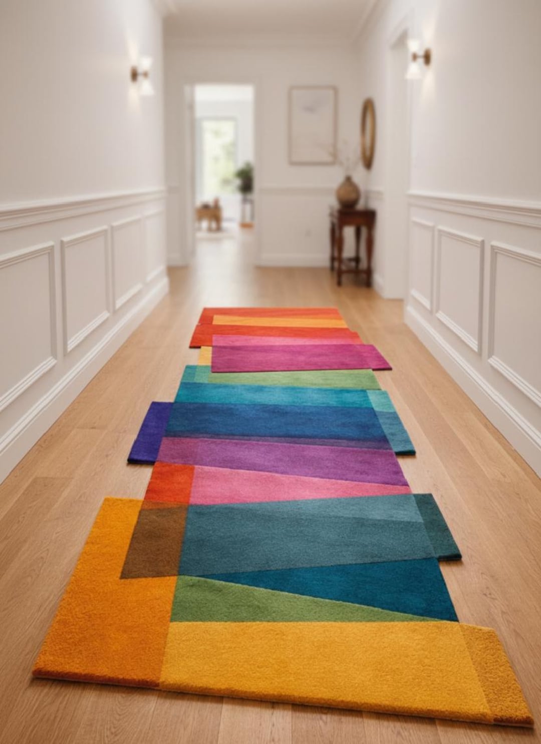 Hand-tufted Wool Runner Rug – Colorful Geometric Hallway Carpet - Etsy