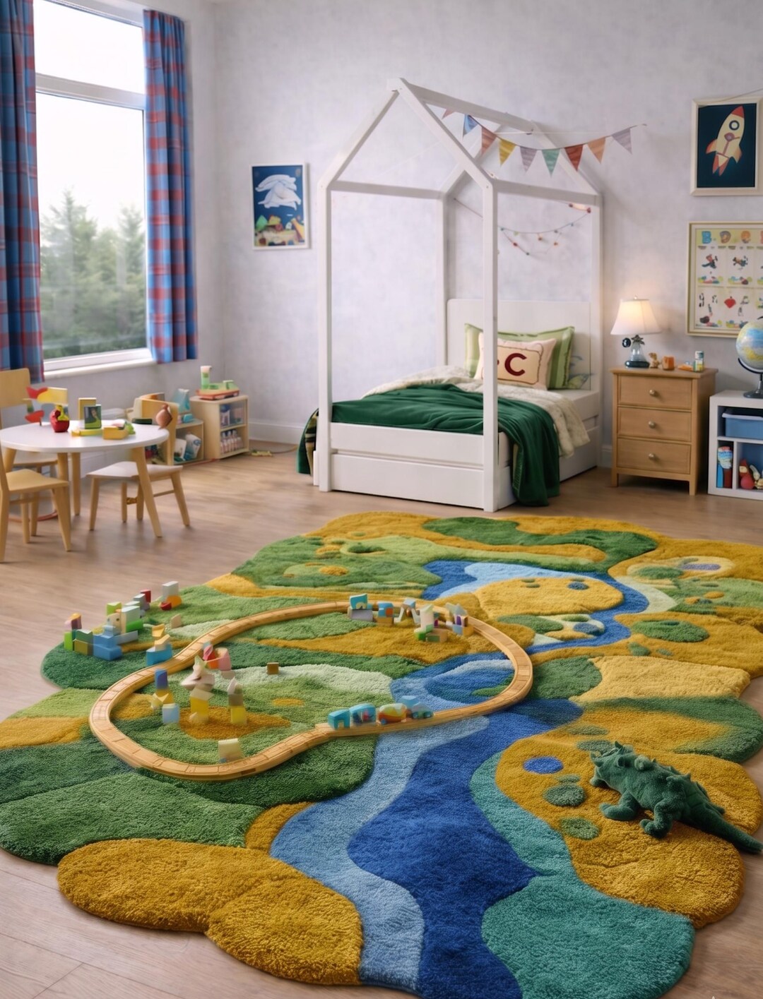 Kids Modular Rug Handmade Wool Kids Rug – 3D Nature Adventure Play Mat 8x10 Feet - Etsy