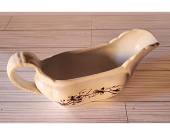 Salsera vintage Turners Tunstall, Inglaterra, vides y hojas marrones, primavera