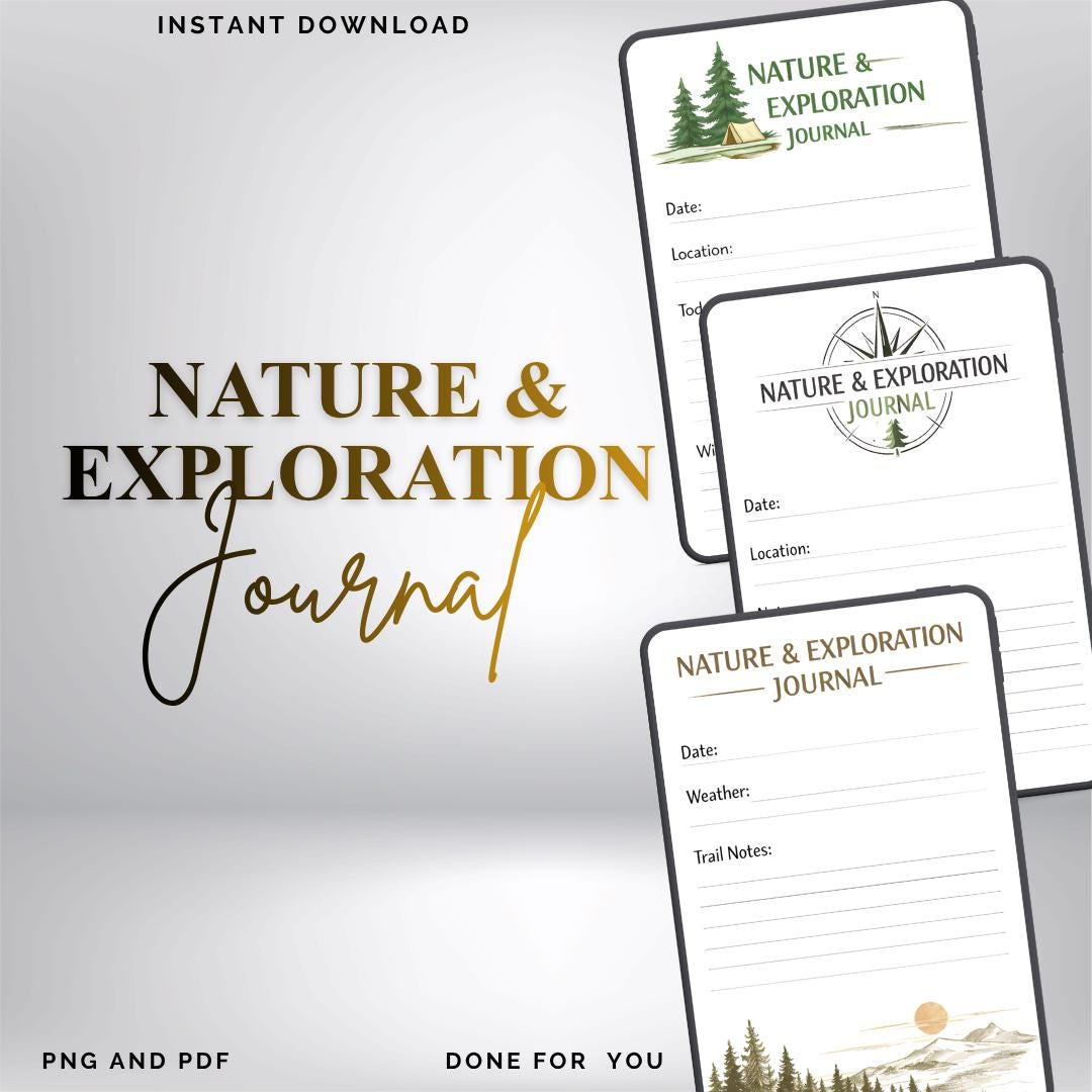 Nature Journal.pdf Nature & Exploration Journal Printable | Outdoor Adventure Log - Nature ...
