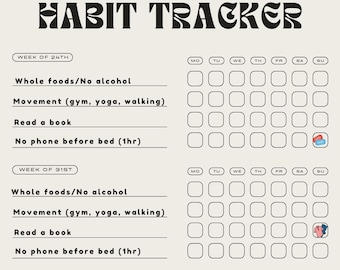 12-Month Printable Habit Tracker | Self-Care & Consistency Planner