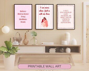 Faithful Growth Wall Art Bundle | Daughter of God, Spiritual Discipline Prints (Digital Download)