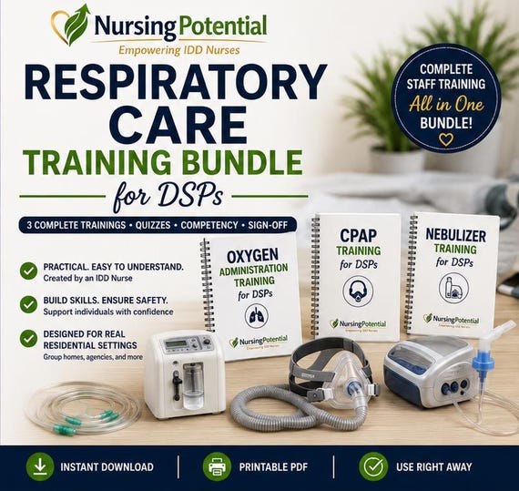Respiratory Care Training Bundle for Direct Support Professionals (DSPs): Oxygen Administration • CPAP • Nebulizer Training