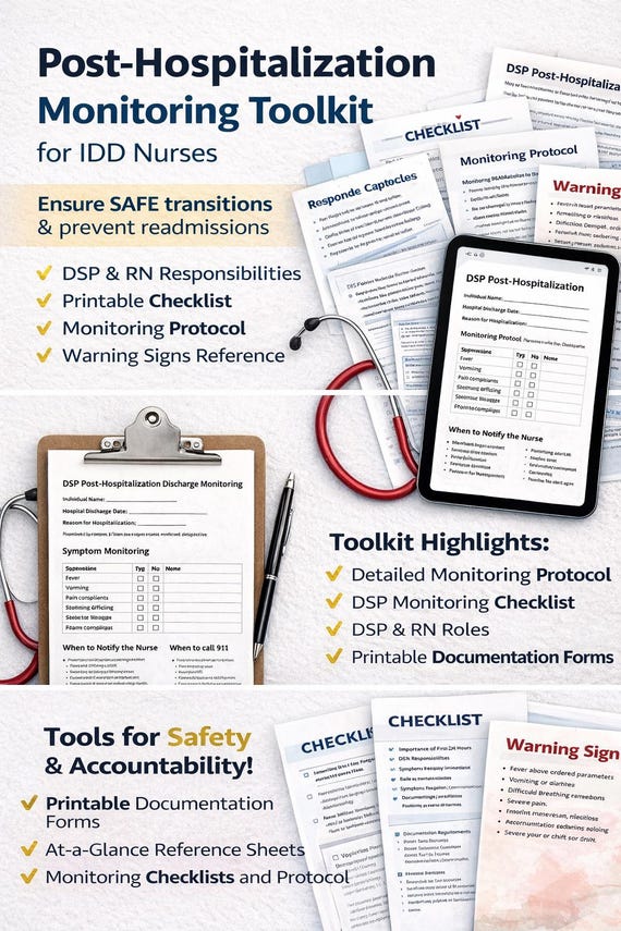 Post-Hospitalization Monitoring Toolkit for ID/DD Nurses and Direct Support Professionals/Unlicensed Assistive Personnel