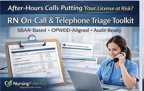 RN On-Call Documentation Template | IDD Nurse Telephone Triage (Fillable PDF)