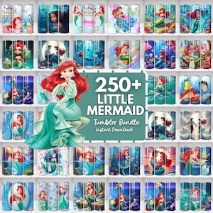 250+ The Little Mermaid Tumbler Wrap Bundle | 20oz Little Mermaid Tumbler PNG Image Sublimation, Mermaid Tumbler Cup | Cartoon Wrap Design