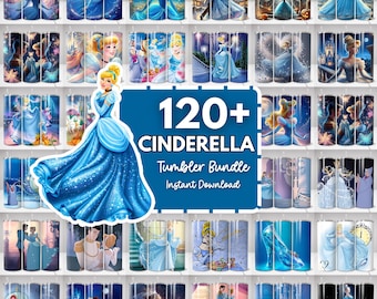 Cinderella Tumbler Bundle, Dlsney Princess Tumbler, Cinderella Princess Cartoon Tumbler Wrap Sublimation Png Digital Download