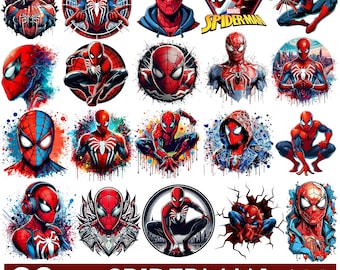 Spiderman Clipart, SVG Cut Files Bundle (Digital Download)