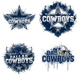 Cowboys Football PNG Bundle – 10 Designs | Dallas Retro Game Day Helmet Clipart | Blue Star Sublimation | 300 DPI Digital Download image 5