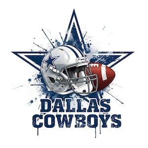 Cowboys Football PNG Bundle – 10 Designs | Dallas Retro Game Day Helmet Clipart | Blue Star Sublimation | 300 DPI Digital Download image 9