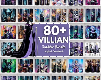 80+Villain Tumbler Wrap Bundle: 20oz Skinny Tumbler PNG Designs (Digital Download)