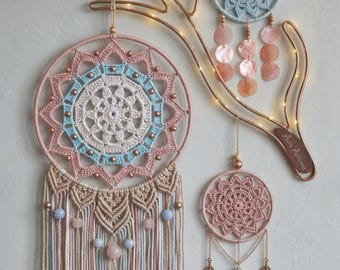 Virkat drömfångaremönster PDF | Boho Mandala väggbonad, makramé-dekor (digital nedladdning)