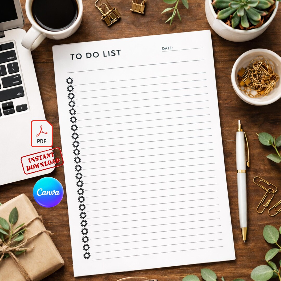 Minimalist Daily to Do List | Printable Simple Task Planner (canva ...