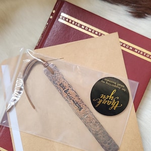 Anniversary Copper Bookmark, Hammered Copper Wedding Gift, Handmade
