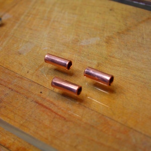 Handmade Copper Tube Beads, Large Hole Spacer Beads, Leather Bracelet Findings