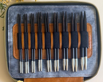 Handcrafted Ebony Interchangeable Circular Needle Set 9 sizes-Personalisation Available, smooth knitting