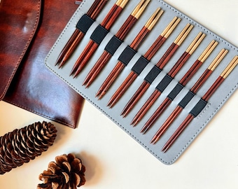 Handcrafted Deluxe Walnut Interchangeable Circular Needle Set