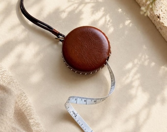 Handmade Leather Retractable Tape Measure
